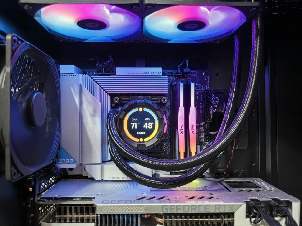 pc tower with cpu and fans